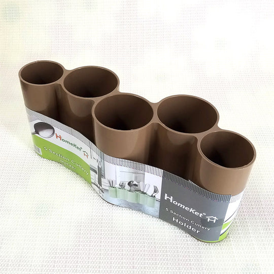 Homeket 5-Partition Multi-Purpose Cutlery & Cosmetics Brush Holder Organiz