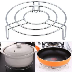 Multi-Purpose Metal Heated Pot Degchi Holding Stand Rack & Steamer Ring