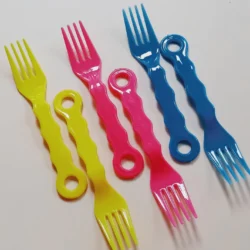 Plastic Toddler Set of 12 Kids Utensils Forks and Spo