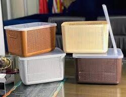 Premium Quality Plastic Storage Basket with Lid