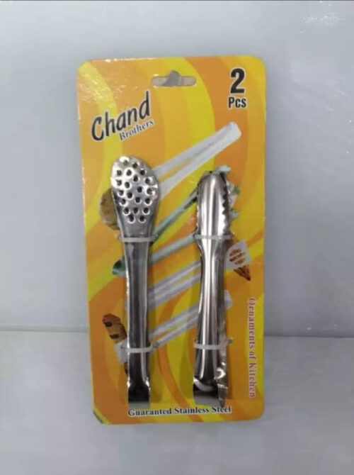 Serving Food Tongs Stainless Steel Chimta Set of 2 Pieces