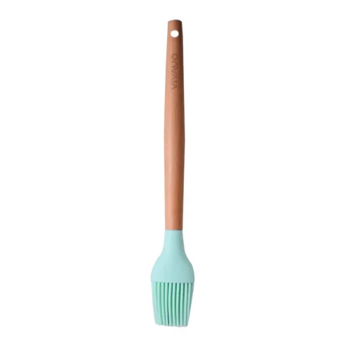 Silicone Brush With Wood Handl